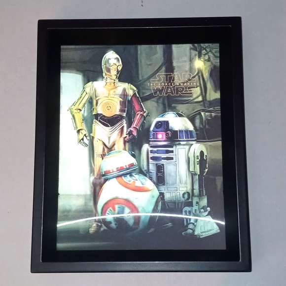 Star Wars Holographic 3CPO R2D2 Framed Collectors Picture - Picture 1 of 5